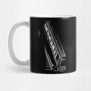 Piano Keyboard Card System Vintage Patent Hand Drawing Mug